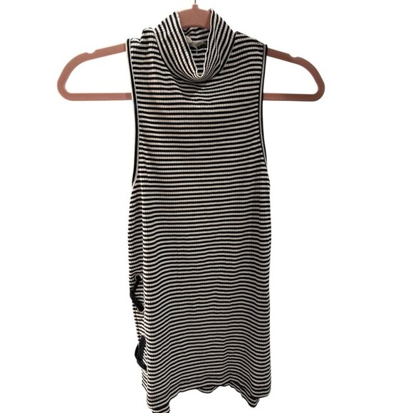 Willow & Clay Striped Black & White Cowl Neck Top With Side Lace-Up  Size Small - Picture 1 of 6